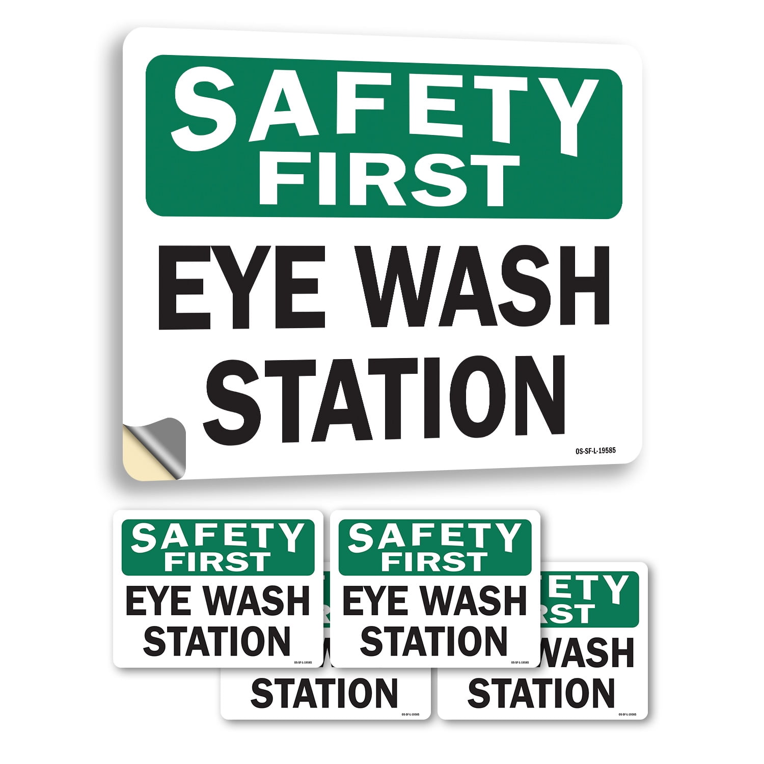 Eye Wash Station OSHA Safety First Vinyl Decal Label 18 Inch x 12 Inch ...