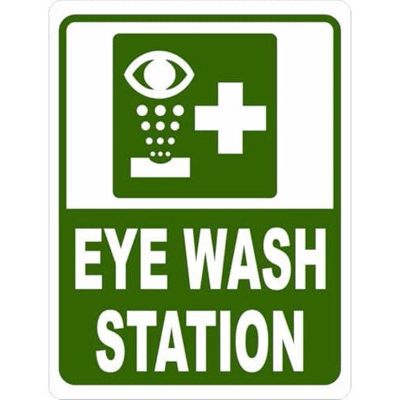 Eye Wash Station Sign - Safety 8"x12" Metal Sign Plaque for Man Cave, Yard, Indoor or Outdoor Display