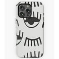 thumbnail image 1 of Eye and Eyelash Pattern Black White Phone Case for iPhone 16 15 14 13 12 11 Pro Max, 1 of 2