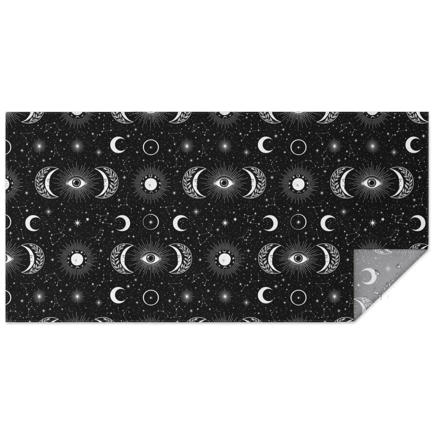 Eye and Moon Gothic Pattern Waterproof Tablecloth, Rectangular ...