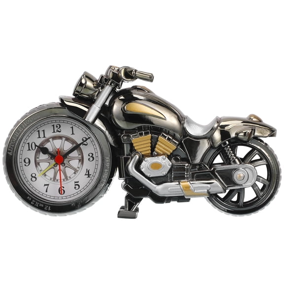 Luxury Vintage Old Style Motorcycle Alarm Clock Unique Gift for Motor Lovers Kids Without Batteries (As Shown)