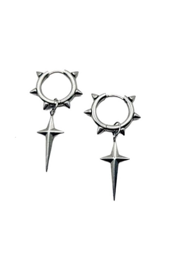 Eye catching Cone shaped Crucifix Pendant Earrings Stylish Dangle Ear Accessory