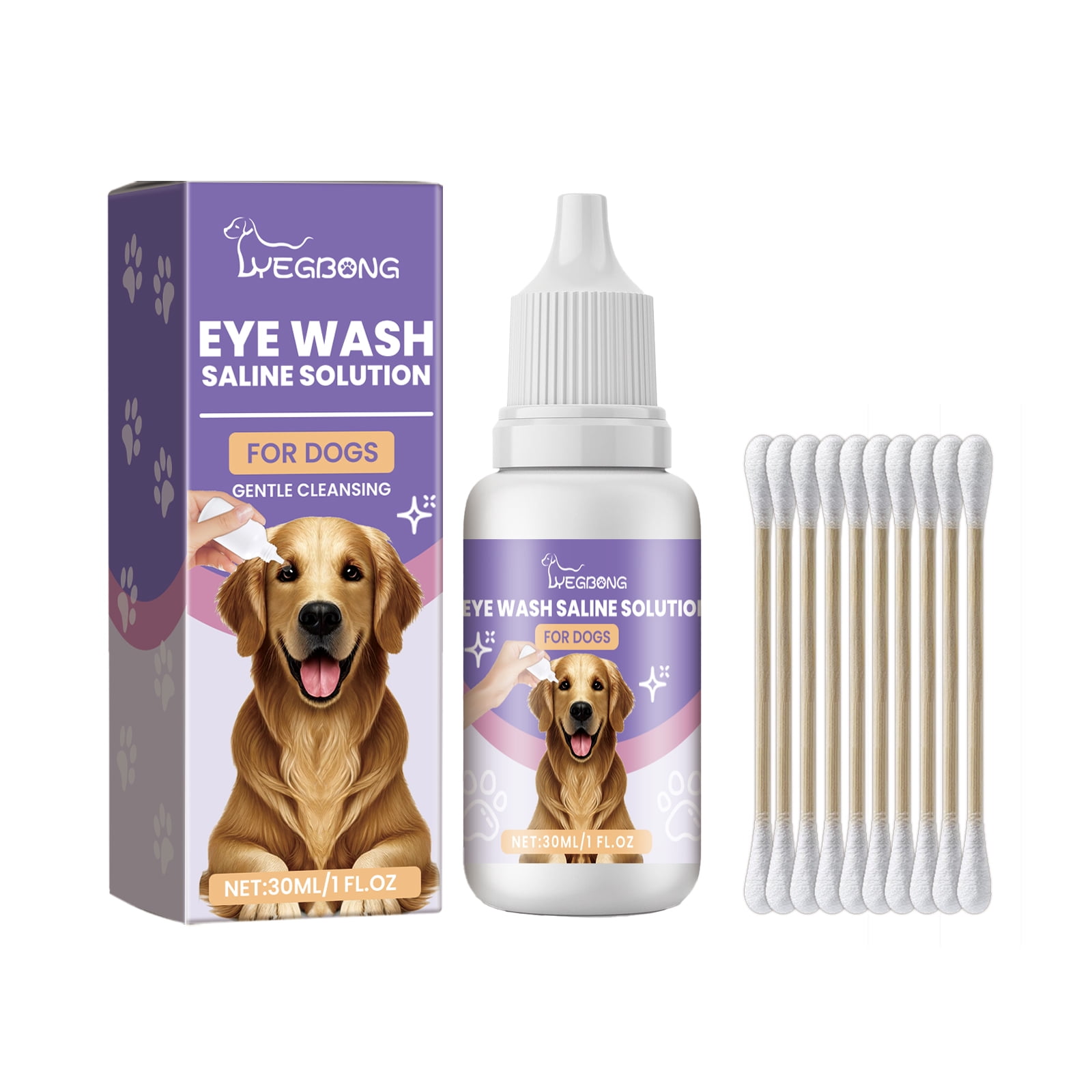 Eye cleaning solution for dogs against tears and stains. Soothing
