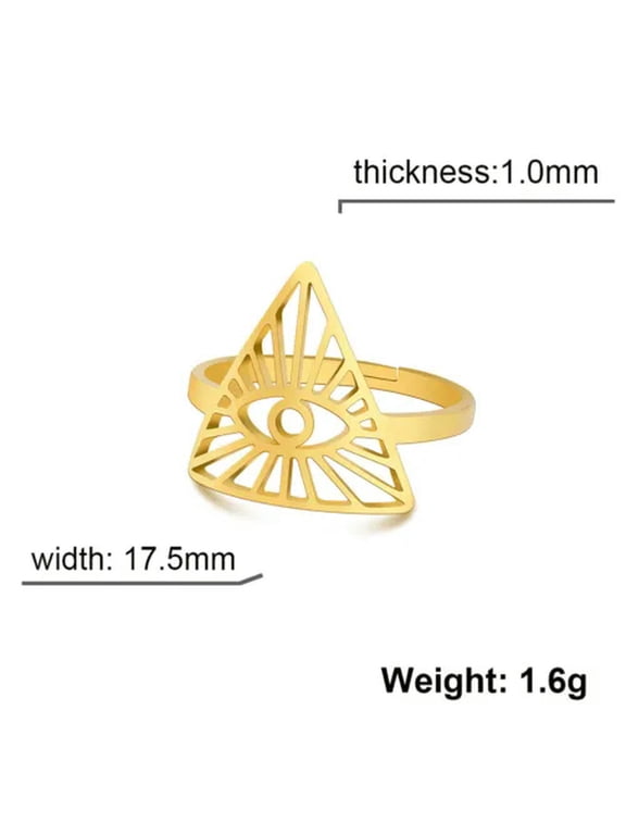 Eye of God Ring Stainless Steel Adjustable Rings Magic Witch Amulet Jewelry Gift
