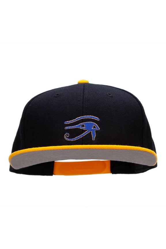 Eye of Horus Embroidered Wool Blend Pro Style Snapback - Gold Black OSFM