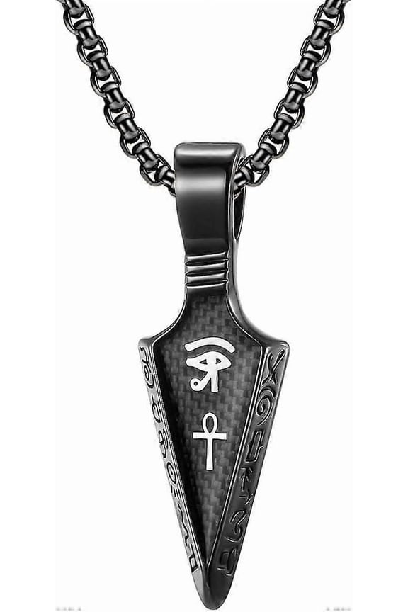 Eye of Horus Necklace Arrowhead Necklace for Men Titanium Stainle