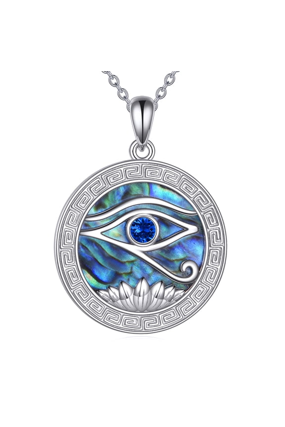 Eye of Horus Necklace S925 Sterling Silver Blue Eye Pendant Ancient Egyptian Jewelry Gifts for Men Women