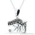 thumbnail image 1 of Eye of Horus & Snake Egyptian Luck Charm Pendant & Chain Necklace in Oxidized .925 Sterling Silver, 1 of 1