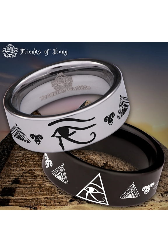 Eye of Horus Tungsten Carbide Ring