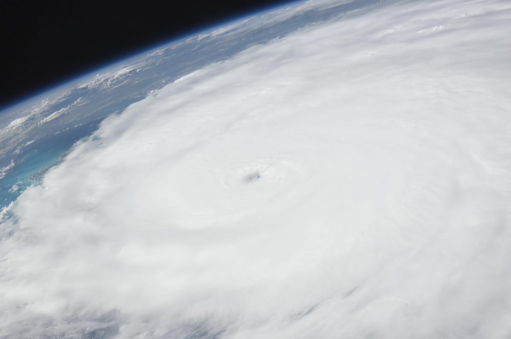 Eye of Hurricane Irene as viewed from space Canvas Art - Stocktrek Images (35 x 24)