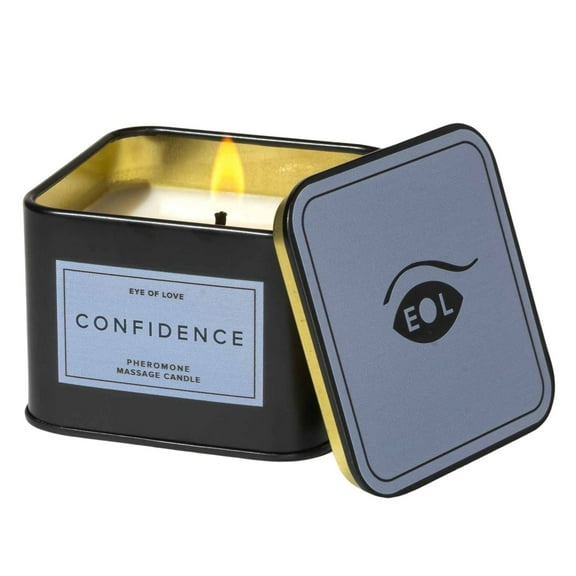 Eye of Love - Confidence - Pheromone Massage Oil Candle, Shea Butter Base to Attract Women, 5 fl oz. 150 ml