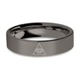 thumbnail image 1 of Eye of Providence Illuminati Gunmetal Tungsten Ring, Brushed, 6mm, Size 12, 1 of 2