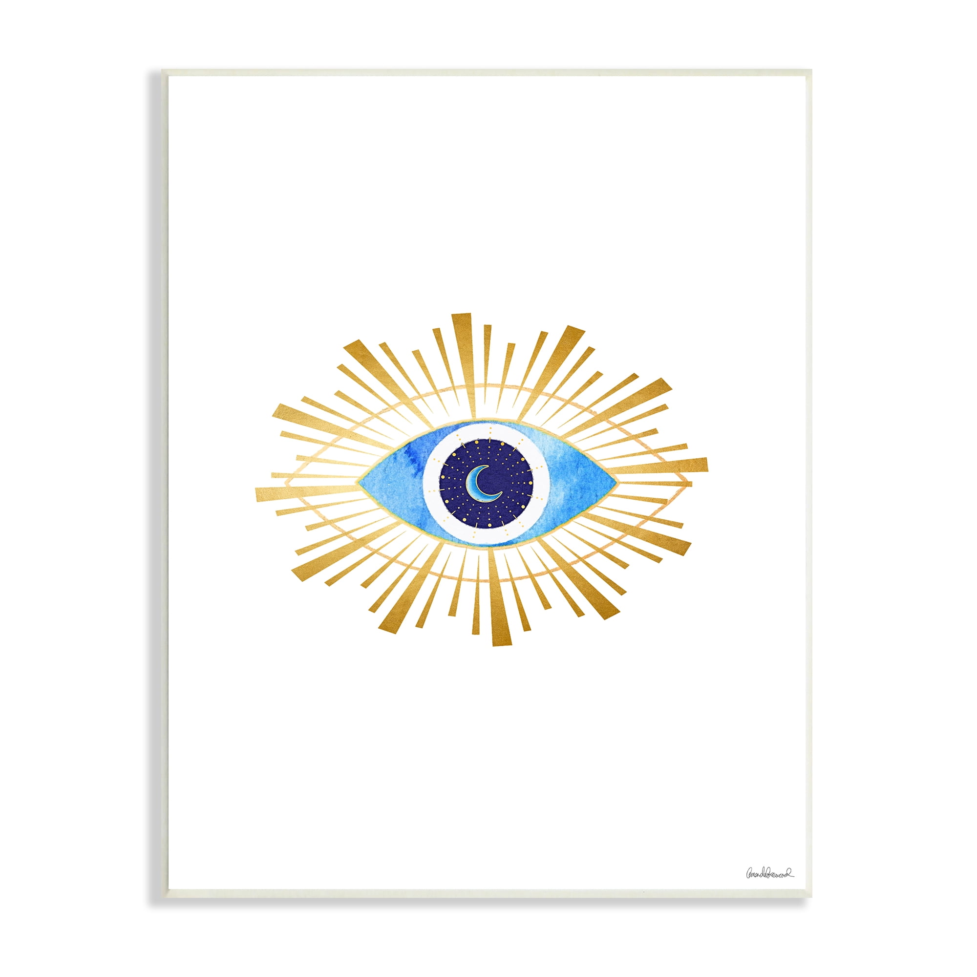 Eye of Providence Radiant Abstract Shapes Crescent Moon 13 in x 19 in Framed Painting Art Print, by Stupell Home Décor