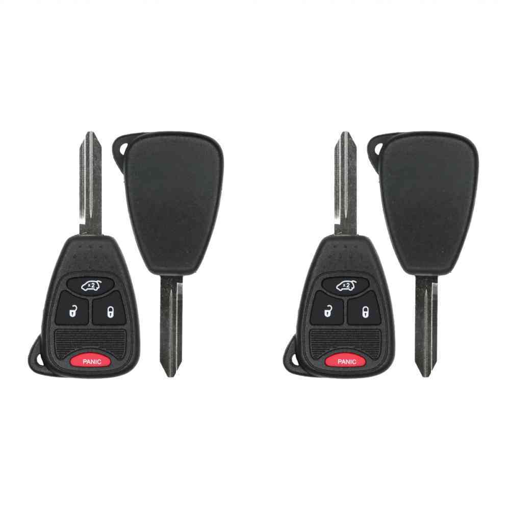 Dodge / Jeep 4 Button Remote Head Key - Aftermarket 04589621AB OHT692713AA Dodge / Jeep 4 Button Remote Head Key - Aftermarket 04589621AB OHT692713AA