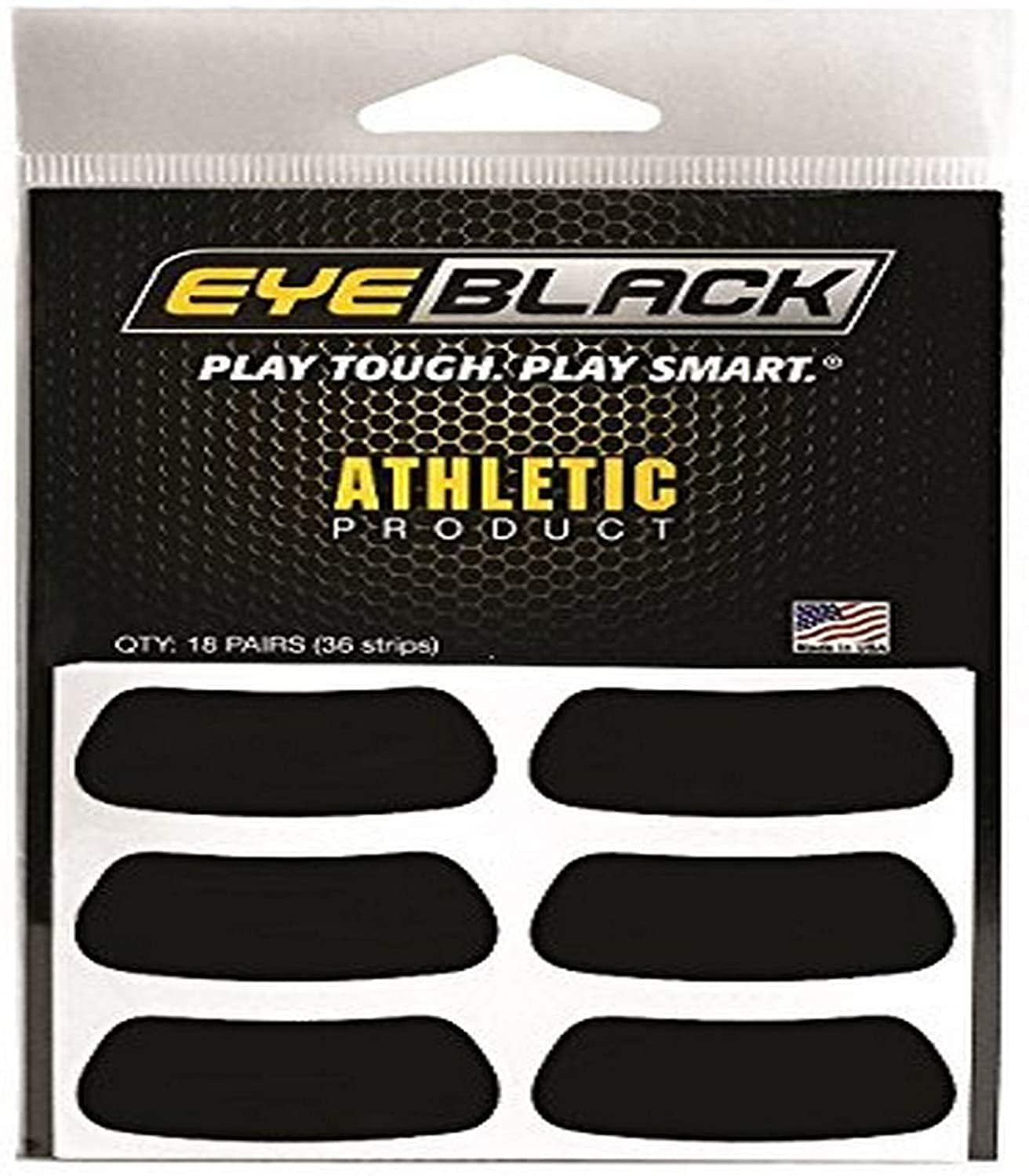 EyeBlack Black Athletic Eye Black Anti Glare Stickers, 18-Pairs