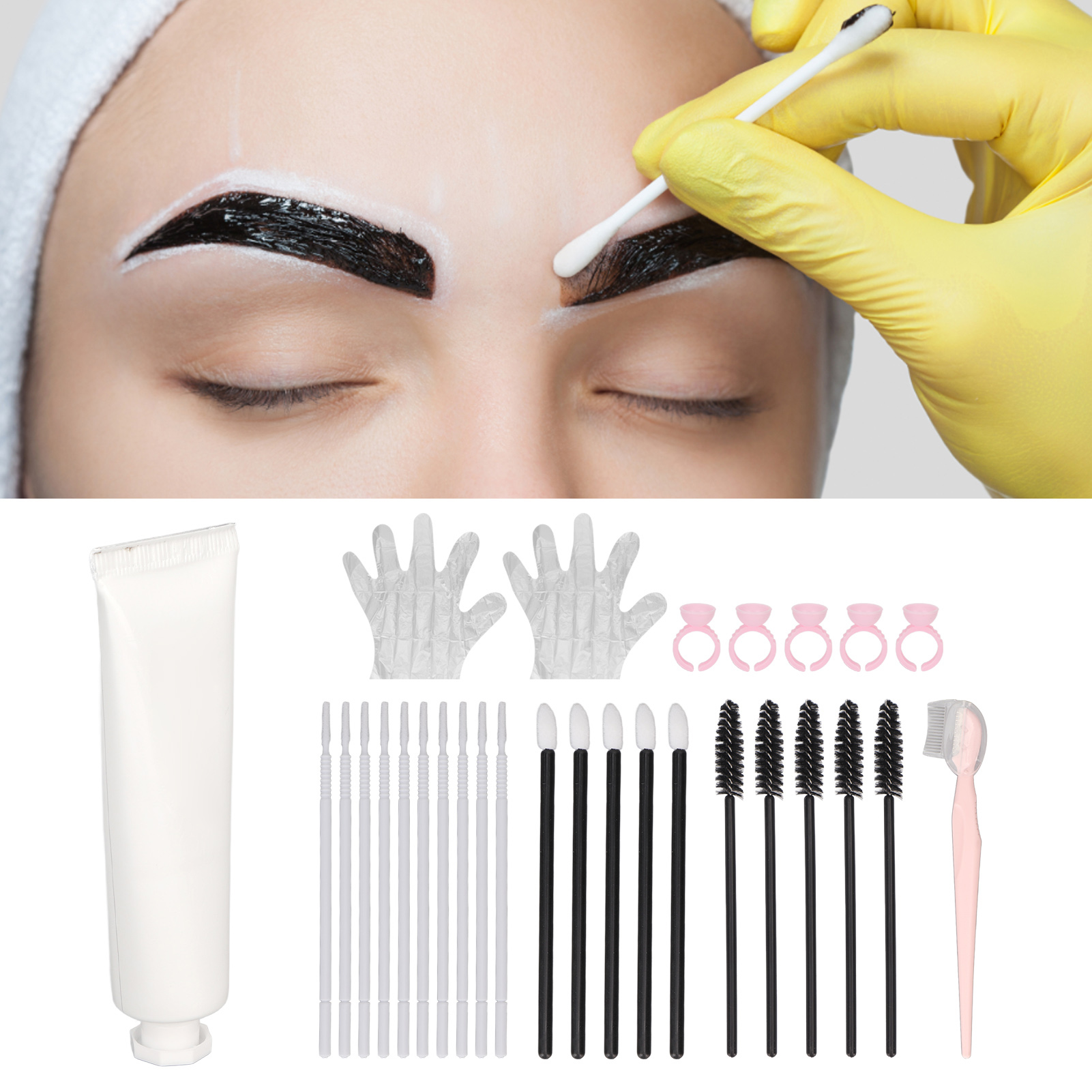EyeLashes Eyebrows Dyeing Kit Brow Tinting Kit Professional Semi