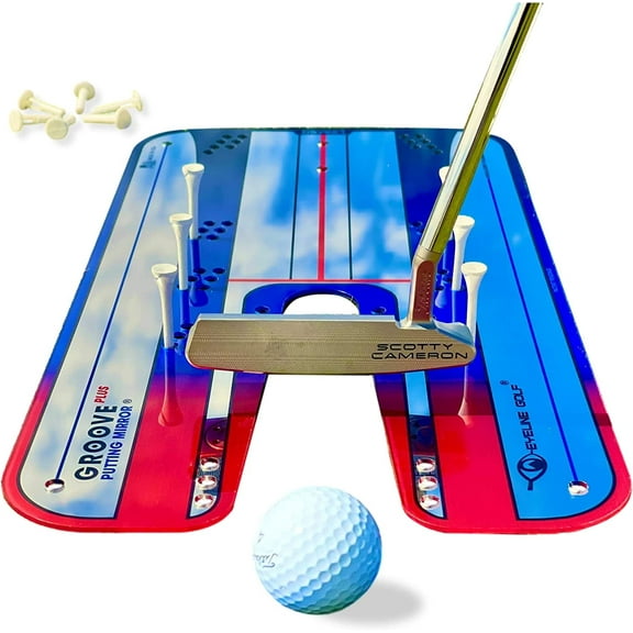 EyeLine Golf Groove Plus Putting Mirror Plastic Golf Hitting and Putting Mat