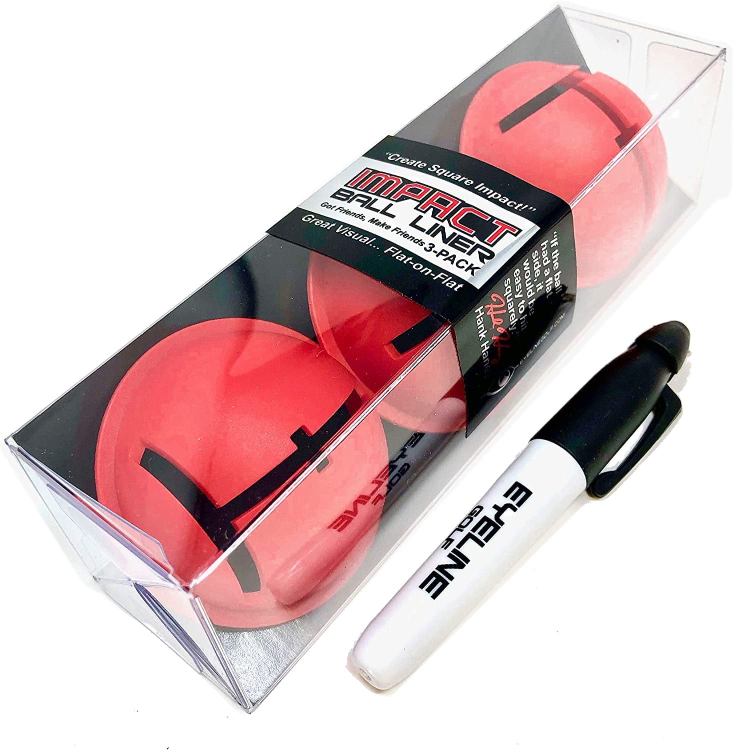 EyeLine Golf Impact Ball Liner 3-Pack with Marker by Hank
