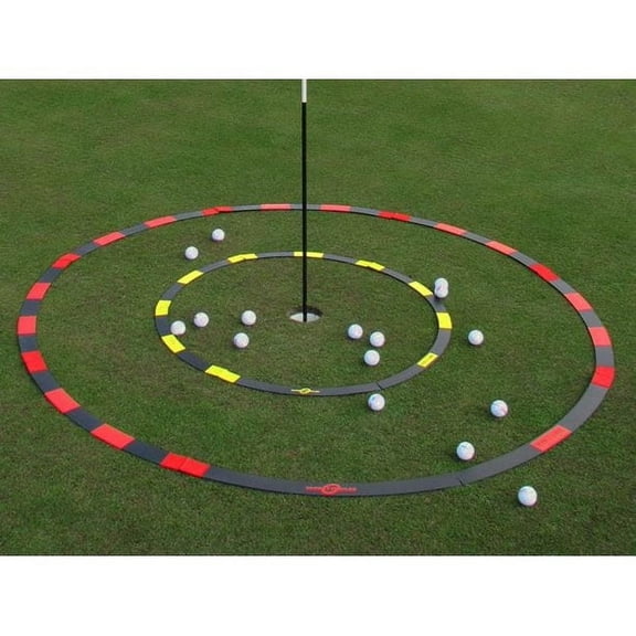 EyeLine Golf Target Circle - 6 ft Diameter Target Circle as Training Aid – Ideal for Chipping and Pitching – Super Thin with Foldable Configurations. Bright Color Markings Easy Sighting.
