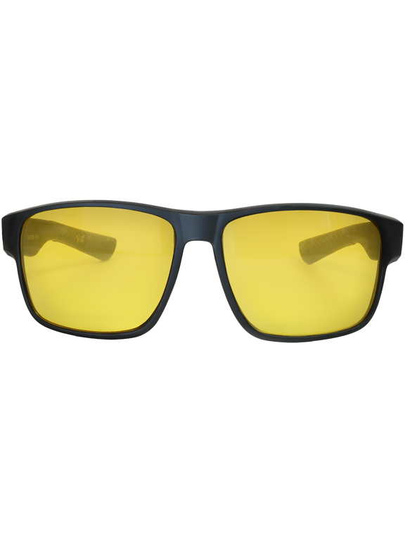 Motorwear Vantage Point Driver Sunglasses for Men Yellow UV400 Lenses, Soft-Touch Black Frame, Anti-Glare Driving Eyewear