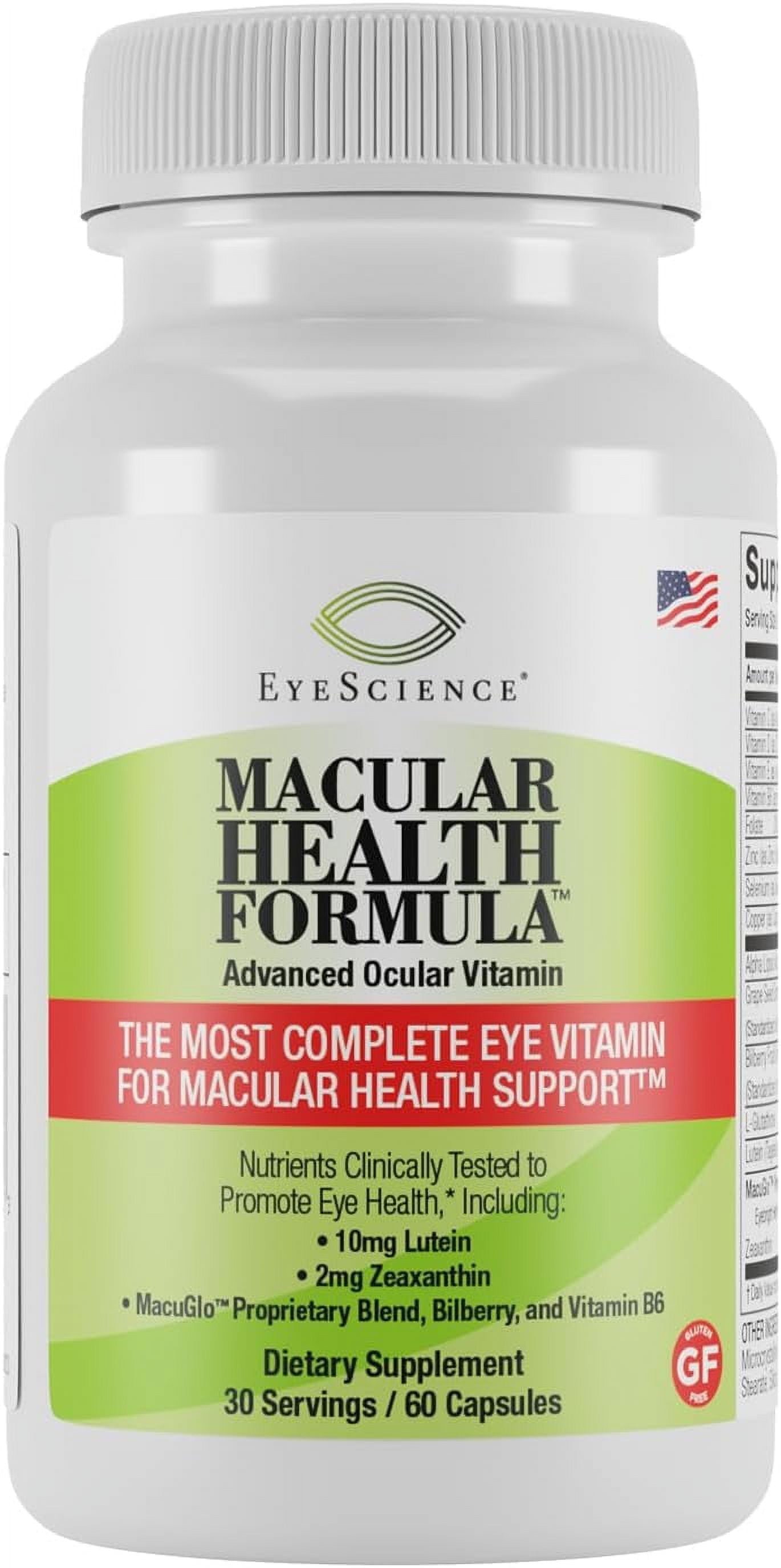 EyeScience Advanced Ocular Vitamin for Eye Care & Vision, Macular ...