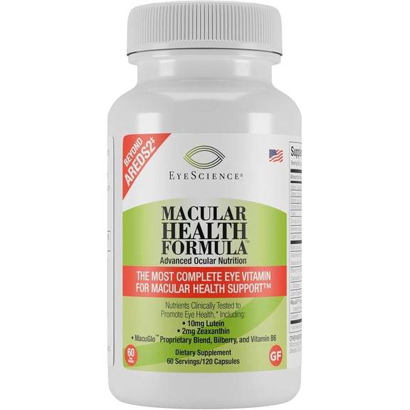 EyeScience Macular Health Formula for Adult, Vision Support, Lutein, Bilberry, Vita C, D, E 120 Count