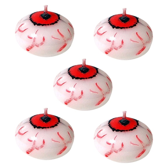 Eyeball Candle, Floating Halloween Candle Holder for Table Decor, Party Garden Ornaments, Spooky Eye Design, 5pc Set