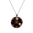 thumbnail image 1 of Eyeball Elegant Glass Circular Pendant Necklace Statement Jewelry, 1 of 5