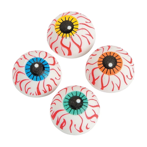 Eyeball Erasers, Halloween, School Supplies, Party Favors, Birthday, Eye Doctor Gag Gifts, 2 Packs of 12, 24 Erasers Total, 1" Diameter