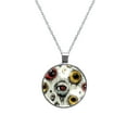thumbnail image 1 of Eyeball Glass Circular Pendant Necklace - Elegant Jewelry for Women, 1 of 5