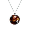thumbnail image 1 of Eyeball Glass Circular Pendant Necklace - Stunning Glass Design Necklace for Women, 1 of 5