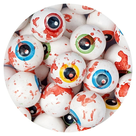 Eyeball Gumballs Halloween Candy, 1 Pound Bulk Bag Approx. 50 Gumballs, Trick-Or-Treat Party Bag Fillers, Halloween Gum