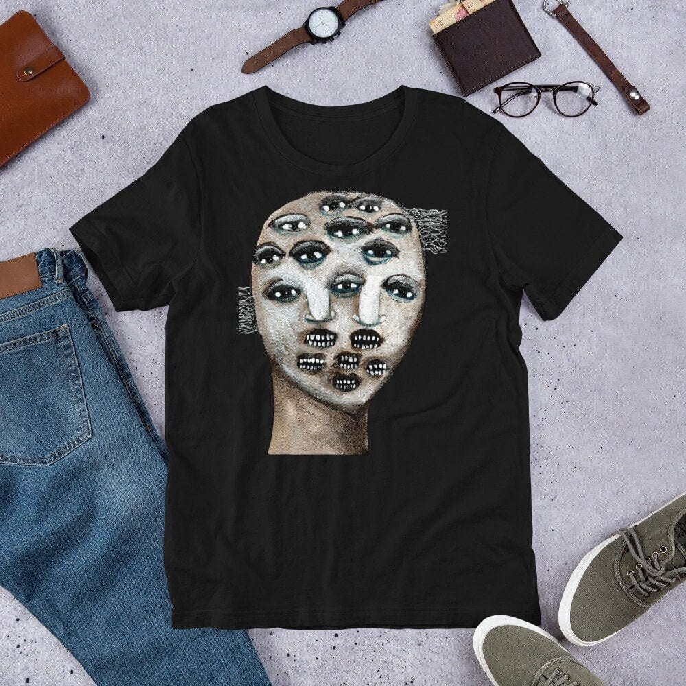 Eyeball Monster Shirt Whimsical Cryptid Folk Art Print Quirky Cute ...