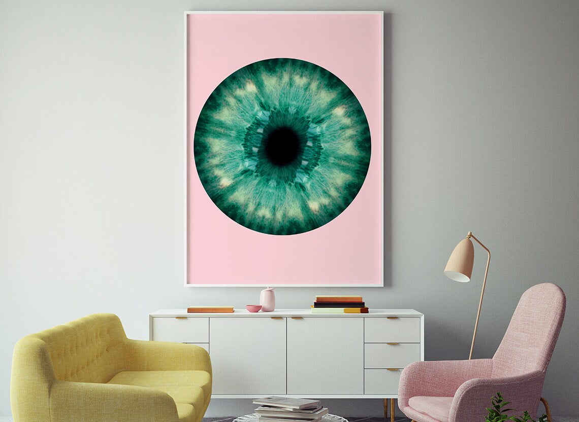 Eyeball Pink And Green Print, Abstract Eye Art Print, Striking Eye Art ...