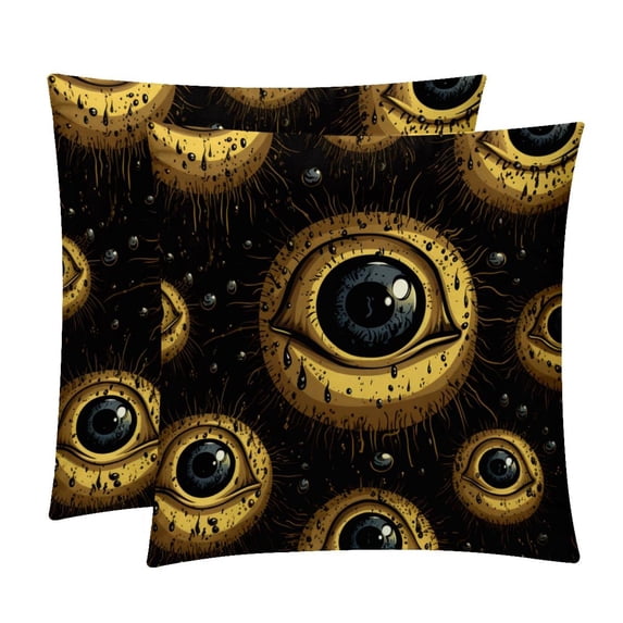 Eyeball Throw Pillow Covers - Set of 2 - Unique Patterns, 16x16, 18x18, 20x20 Inches - Bed Pillow Decor for Home for All Occasions