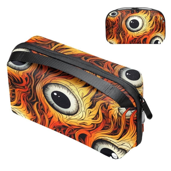 Eyeball Travel Case USB Organizer Leather Cord Organizer Cable Clips Cord Organizer - Oxford Cloth Waterproof Digital Bag 5.9x9.44x3.14 in
