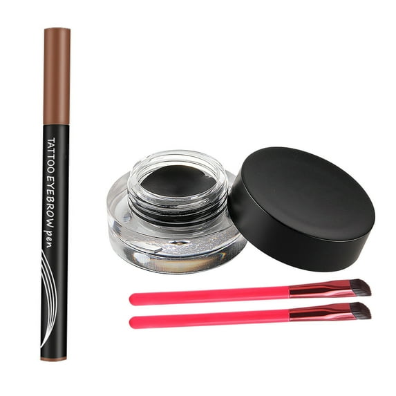 Eyebrow Brush, Eyebrow Pencil, 4D Laminated Eyebrow Home Beauty Kit with Eyebrow Glue, Ultra Soft Synthetic Fiber Angled Brush for Filling Shaping and Eyeliner, Ergonomic Handle, Makeup Tool