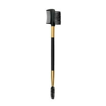 Eyebrow Brush, Eyelash Comb and Eyebrow Brush Double Head Eyebrow Brush, Eyebrow Eyelash Makeup Grooming Tool for Defining and Shape,Black,5.91x0.79