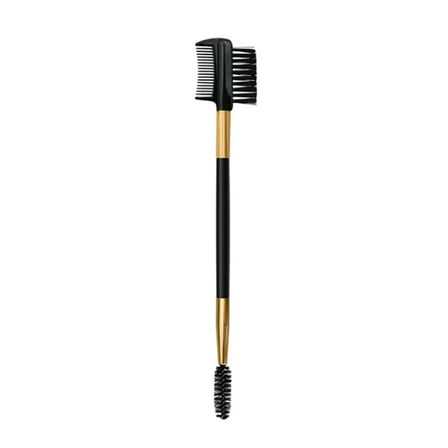 Eyebrow Brush, Eyelash Comb and Eyebrow Brush Double Head Eyebrow Brush, Eyebrow Eyelash Makeup Grooming Tool for Defining and Shape,Black,5.91x0.79