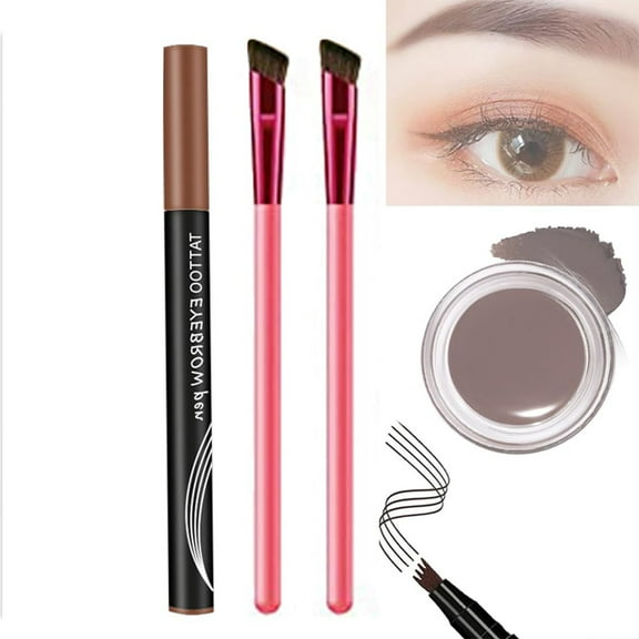 Eyebrow Brush Set, 2023 New 4D Hair Stroke Brow Stamp Brush, Brow Brushes for Eyebrows, 4D Laminated Brow Home-Grooming Kit, Eyebrow Pen With Eyebrow Gel