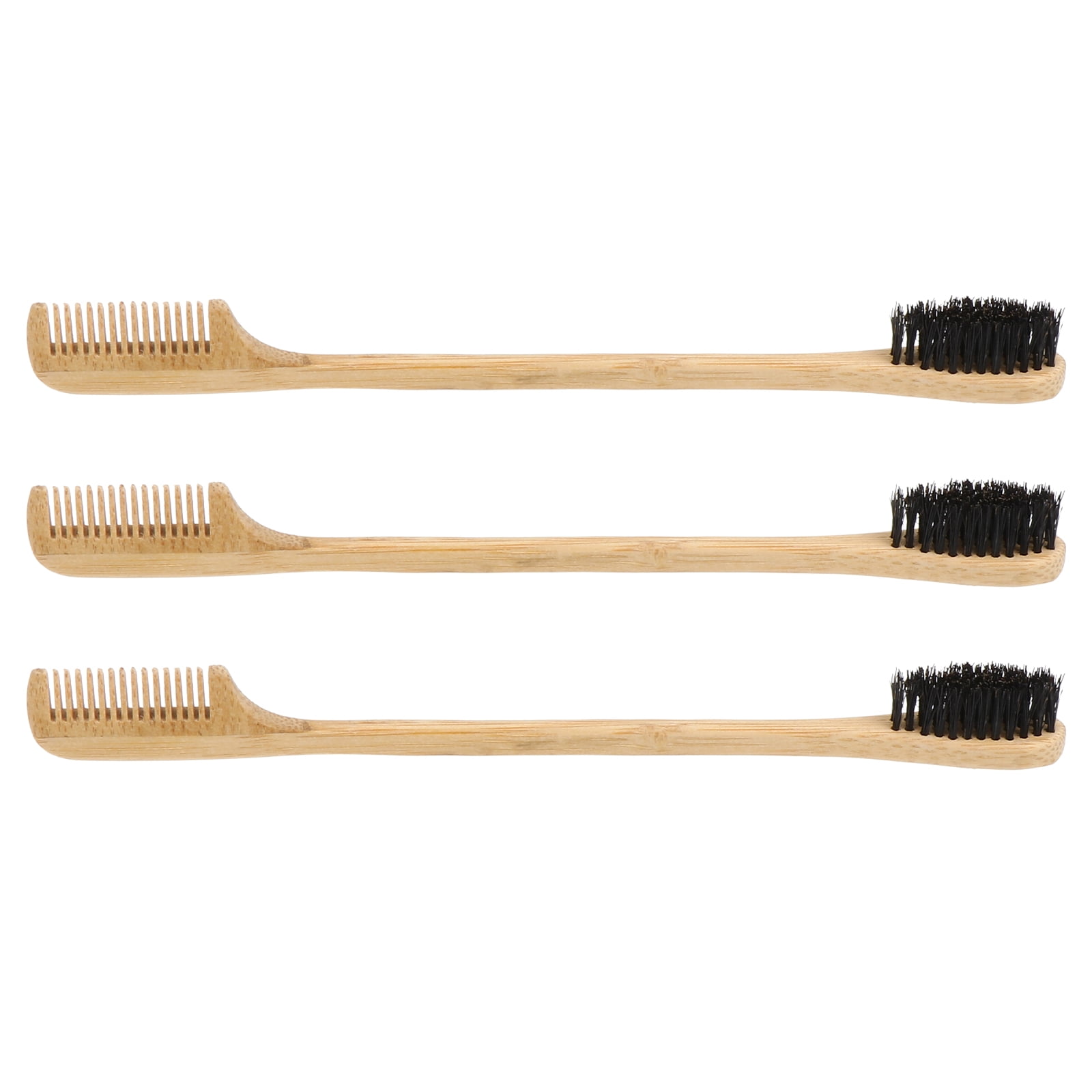 Eyebrow Comb with Wooden Handle Brush Eyelash Grooming Combs Separator Applicator Bamboo