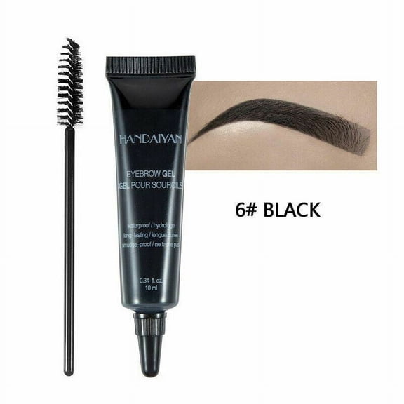 Eyebrow Dye Tint Gel Eye Brow Mascara Cream With Brush Kit Waterproof 6#BLACK