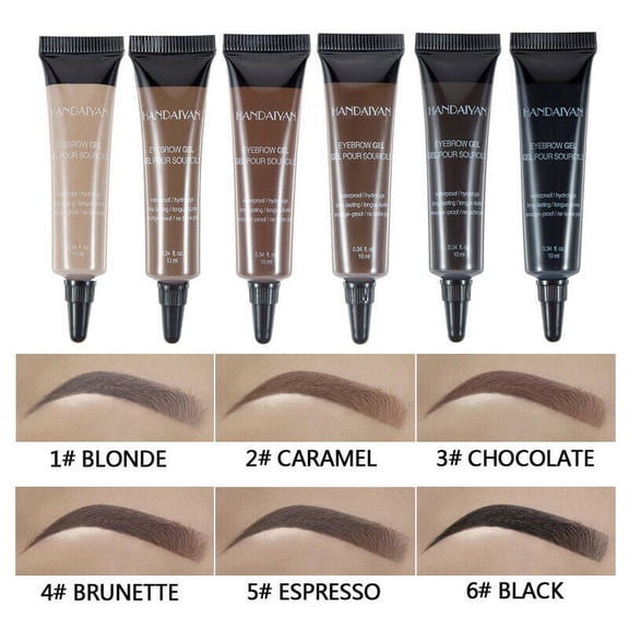 Eyebrow Dye Tint Gel Eye Brow Mascara Cream With Brush Kit Waterproof pack of the 6 colors
