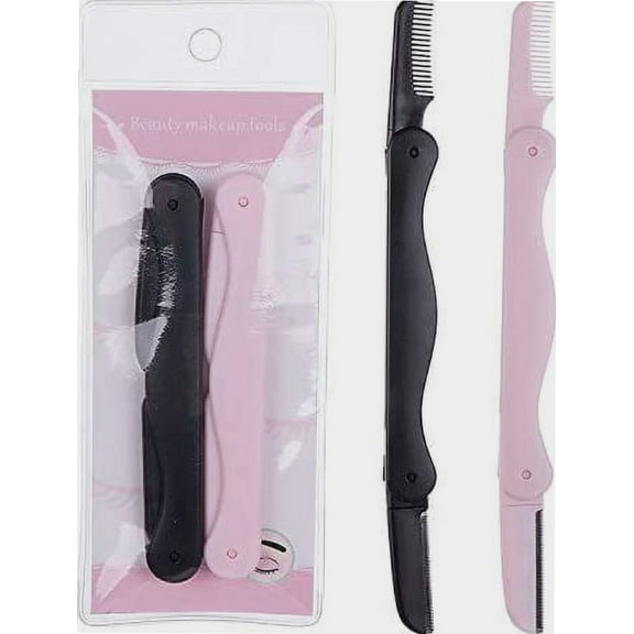 Eyebrow Hair Removal Tool with Comb, 2 Clips in Pink, Pain-Free, Safe and Portable. Great for Eyebrows, and All Types of Hair, Best Eyebrow Trimmer, Threading, Epilator, for Flawless Brows