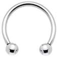thumbnail image 1 of Eyebrow Lip Nipple Piercing Horseshoe Ring Surgical Steel with Ball Beads, 1 of 8