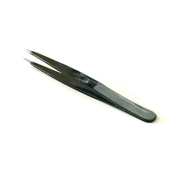 Eyebrow Multi Purpose Tweezers Pointed Tip Black Color Stainless