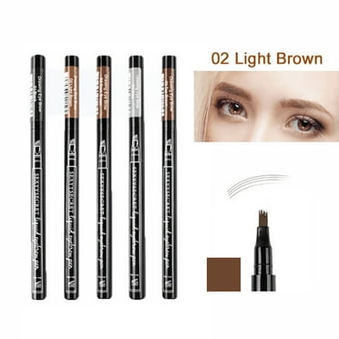 Eyebrow Pen Fork 4 Tips Tattoo Long Last 4D Makeup Waterproof Eyebrow Pencil - Light Brown