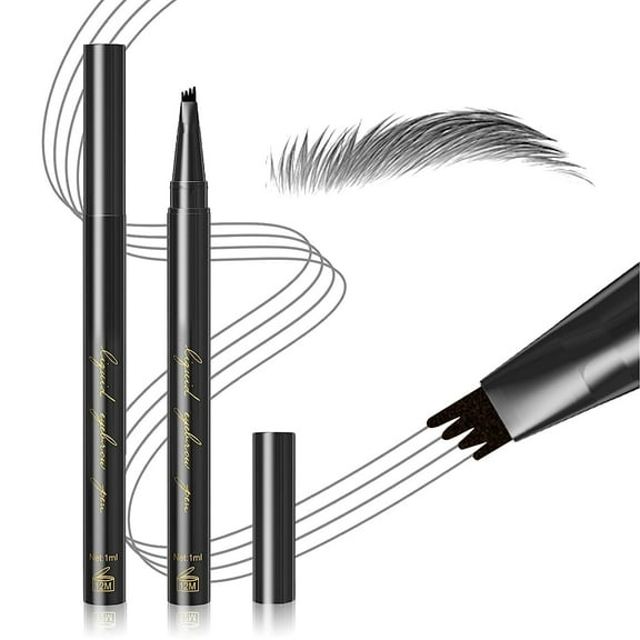 Eyebrow Pen,Gray Eyebrow Pencil,Waterproof Microblading Eyebrow Pencil with a Micro-Fork Tip Applicator Creates Looking Brows Effortlessly(Gray)