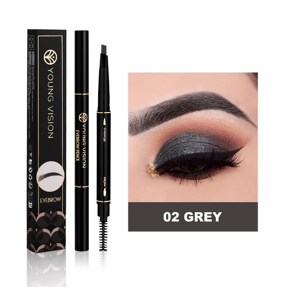 Eyebrow Pencil Automatic Rotating, Triangular Eyebrow Pencil with Brush, Smudge Resistant Long Lasting Eyebrow Makeup, Easy To Apply Soft Blending Waterproof Cosmetic Tool