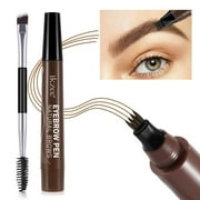 Eyebrow Pencil Dark Brown with 4-Fork-Tip And Precise Brush-Tip Create Natural Hair-Like Brows, Last All Day - Dark Brown